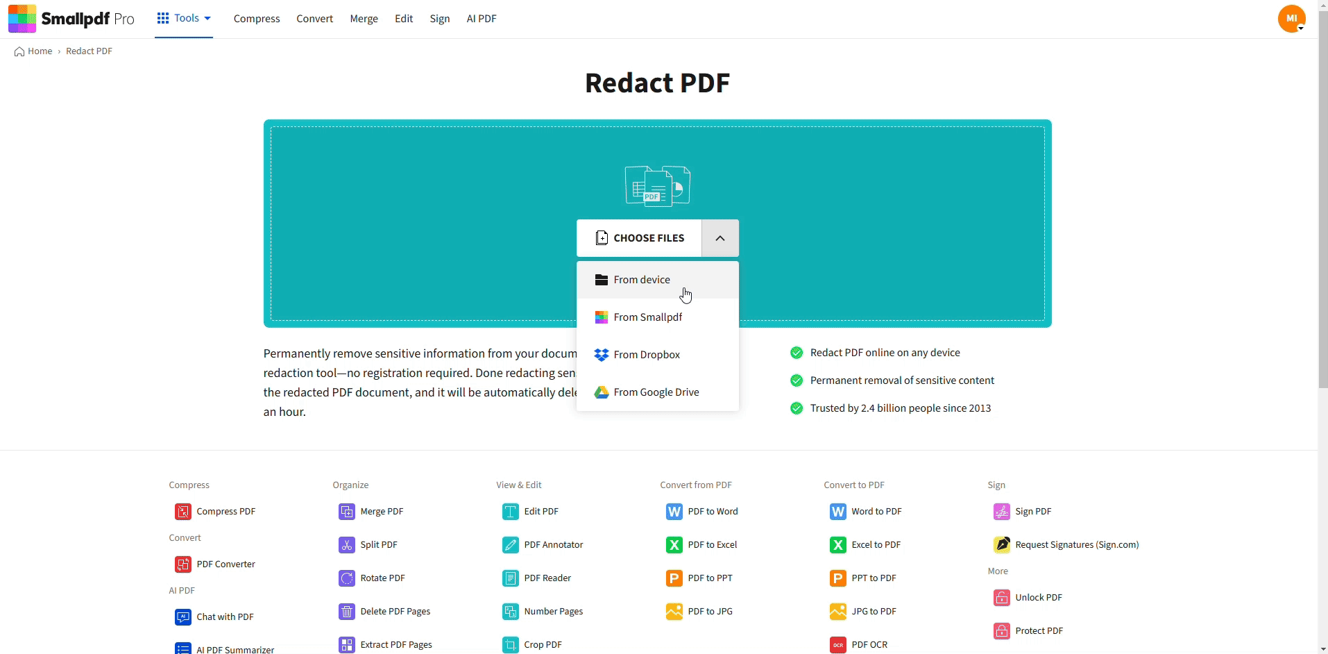 Redact Sensitive Information