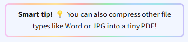 Smallpdf presents helpful smart tips across the platform. Smallpdf presents helpful smart tips across the platform.
